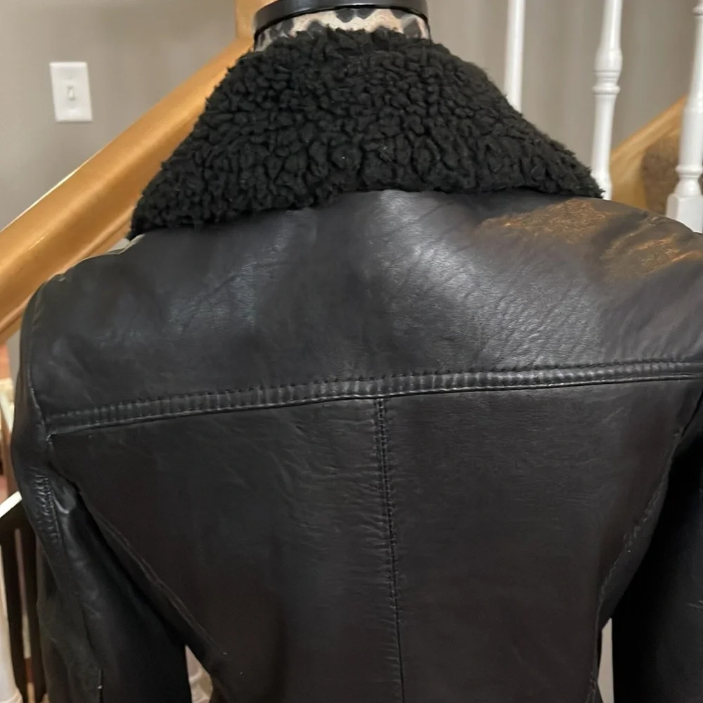 Michael Kors 100 % Leather Biker Jacket Size Medium. 19” p to p